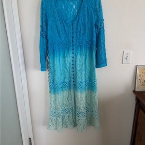 Magic Turquoise Lace-Trimmed Garment
